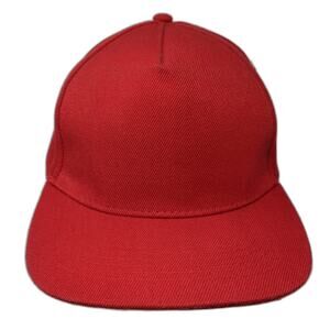 Black Jack Snapback 5 Panel Cap Red One Size Adjustable Vented Holes Blank